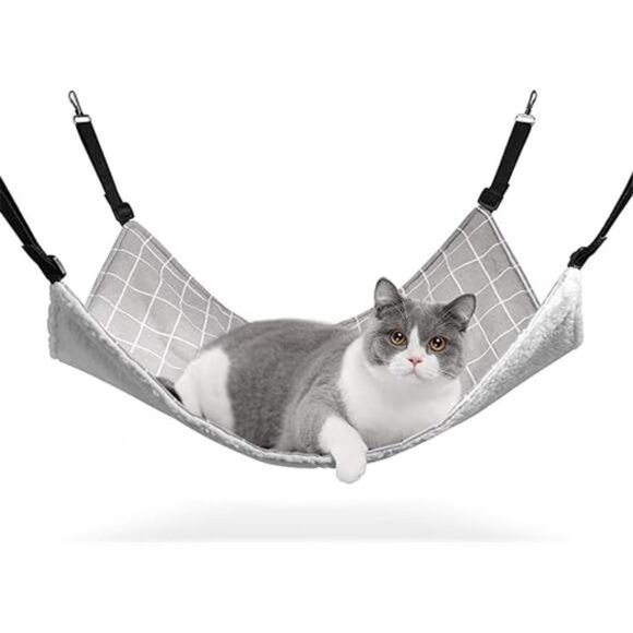 Reversible Cat Hammock, Breathable Pet Cage Hammock with Adjustable Straps - Picture 7 of 14